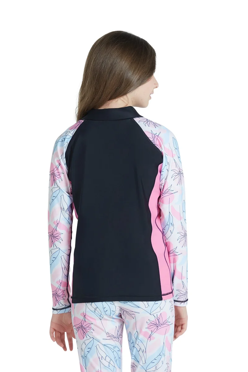 COEGA SUNWEAR  COEGA  Girls Youth Rashguard Long Sleeve - Nero Floral Drawings for Women | Best Price UAE